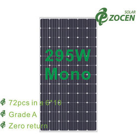 295W hartowane monokrystaliczny paneli słonecznych z Anti - Reflective Coating